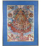 Padmasambhava - polychroom op doek - Tibet - Begin 19e eeuw, Antiquités & Art