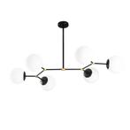 Design hanglamp eettafel witte bollen Noud | Opviq, Huis en Inrichting, Lampen | Hanglampen, Verzenden, Nieuw, Metaal