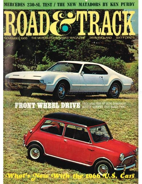 1965 ROAD AND TRACK MAGAZINE NOVEMBER ENGELS, Livres, Autos | Brochures & Magazines, Enlèvement ou Envoi
