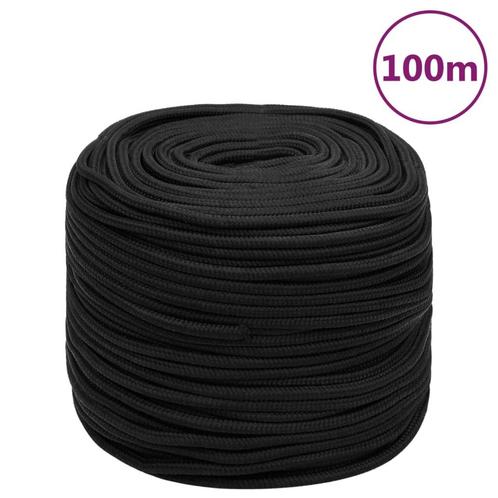 vidaXL Boottouw 10 mm 100 m polypropeen zwart, Doe-het-zelf en Bouw, IJzerwaren en Bevestigingsmiddelen, Nieuw, Verzenden