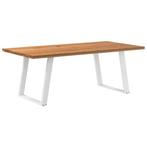 vidaXL Eettafel rechthoekig 200x100x74 cm massief eikenhout, Huis en Inrichting, Tafels | Eettafels, Verzenden, Nieuw