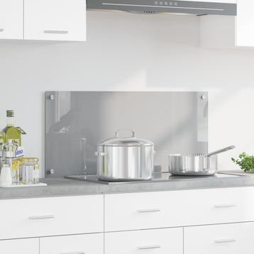 vidaXL Keuken Achterwand Lichtgrijs 90x40x0,6 cm Gehard Glas, Verzenden