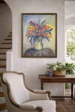 École européenne (XX) - Vase aux fleurs colorées