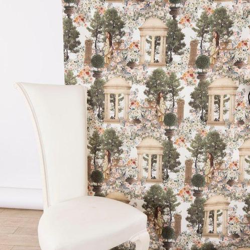 Decoratief bloemrijk textiel Giardino Segreto –, Antiek en Kunst, Antiek | Tapijten, Tafelkleden en Textiel