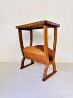 Bijzettafel - Art Deco eiken bijzettafel met geïntegreerd