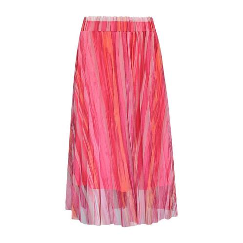 Frogbox • gestreepte midi rok roze • 36, Kleding | Dames, Truien en Vesten, Verzenden