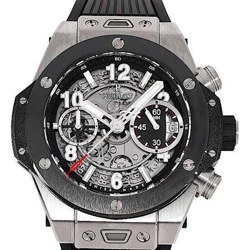 Hublot - Big Bang Unico Titanium Ceramic - 411.NM.1170.RX -, Handtassen en Accessoires, Horloges | Heren