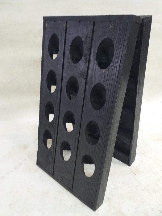 Wijnrek - Hout - Houten wijnrek zwart, Antiek en Kunst, Curiosa en Brocante