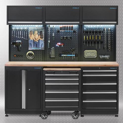 Datona Werkplaatsinrichting PREMIUM met eiken werkblad 204, Doe-het-zelf en Bouw, Werkbanken, Ophalen of Verzenden