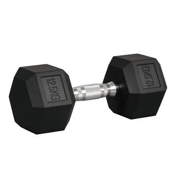 Dumbbell - Gietijzer - Rubberen handgreep - Zwart beschikbaar voor biedingen
