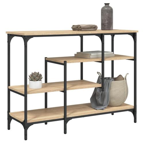 vidaXL Wandtafel met schappen 100x35x75 cm sonoma, Huis en Inrichting, Tafels | Bijzettafels, Nieuw, Verzenden
