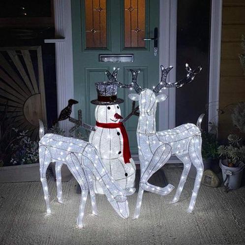 Kerstverlichting LED: 2 x Rendier + Sneeuwpop, Diversen, Kerst, Verzenden