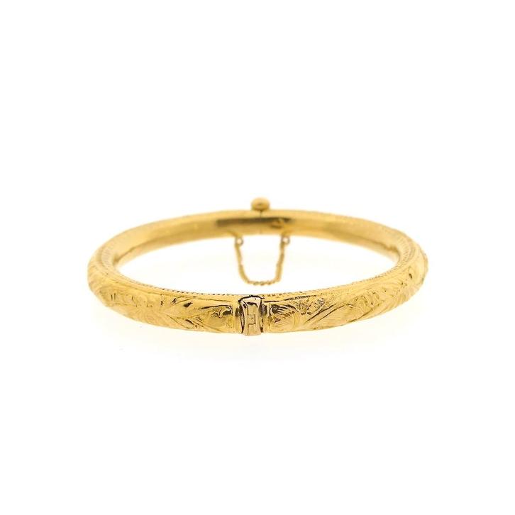 22 Krt. Surinaamse gouden slavenarmband | Ø 55 mm, Handtassen en Accessoires, Armbanden, Overige kleuren, Gebruikt, Goud, Ophalen of Verzenden