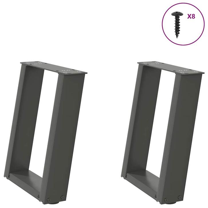 vidaXL Salontafelpoten 2 st U-vormig 28x(42-43) cm staal, Huis en Inrichting, Tafelonderdelen, Nieuw, Verzenden