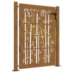 Poort 105x155 cm bamboe-ontwerp cortenstaal, Nieuw, Verzenden