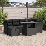 vidaXL Salon de jardin 7 pcs avec coussins noir résine, Jardin & Terrasse, Ensembles de jardin, Verzenden, Neuf, Salons de jardin