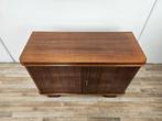 Kabinet - Sideboard Art Decò van notenhout en messing -