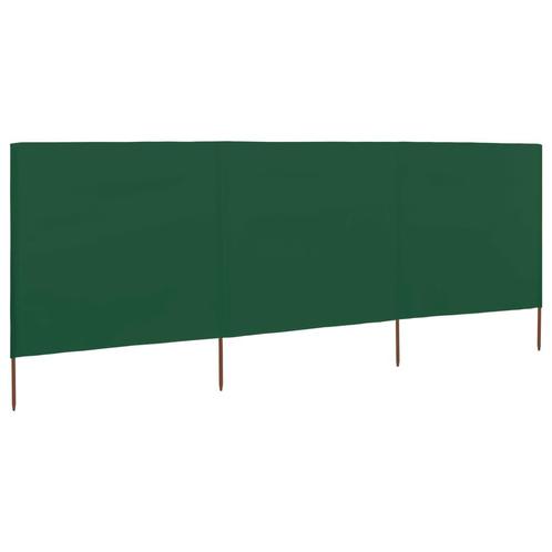 vidaXL Windscherm 3-panelen 400x120 cm stof groen, Tuin en Terras, Parasols, Nieuw, Verzenden