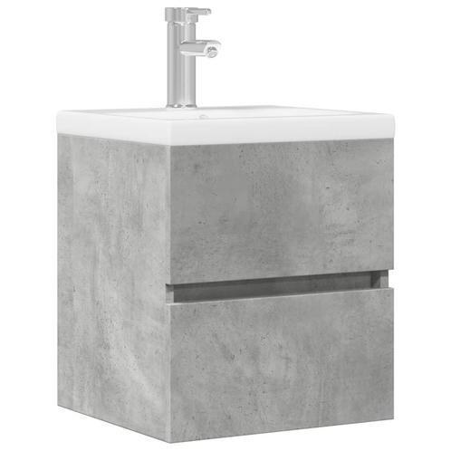 vidaXL Wastafelkast 41x38,5x45 cm spaanplaat betongrijs, Huis en Inrichting, Badkamer | Badkamermeubels, Nieuw, Verzenden
