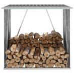 vidaXL Haardhoutschuur 163x83x154 cm gegalvaniseerd staal, Tuin en Terras, Verzenden, Nieuw