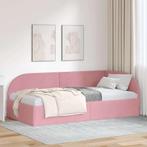 vidaXL Hoek Bed Frame Roze 80 cm x 200 cm Polyester en, Verzenden, Nieuw