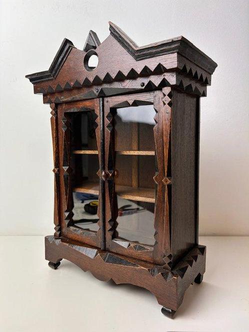 Vitrinekast - Antieke Hollandse kastje - Glas, Hout, Antiek en Kunst, Antiek | Overige Antiek