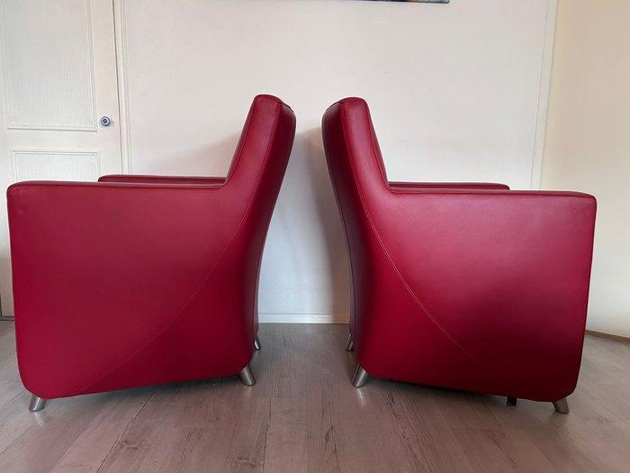 Fauteuil (2) - Leolux Dolcinea - Cuir, Antiquités & Art, Antiquités | Meubles | Chaises & Canapés