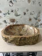 Lavabo - Hout - Opzetwastafel volledig gemaakt van versteend