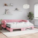 vidaXL Slaapbank onderschuifbed en matrassen 90x200 cm, Huis en Inrichting, Verzenden, Nieuw