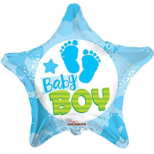 Helium Ballon Geboorte Baby Boy Ster 45cm leeg, Hobby en Vrije tijd, Feestartikelen, Nieuw, Verzenden