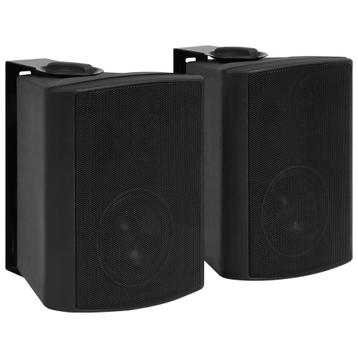 vidaXL Stereoluidsprekers wandgemonteerd 2 st 100 W zwart, Audio, Tv en Foto, Luidsprekerboxen, Verzenden, Nieuw