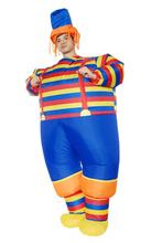 KIMU® Opblaas Kostuum Clown Streepjes Opblaasbaar Pak Clowns, Ophalen of Verzenden