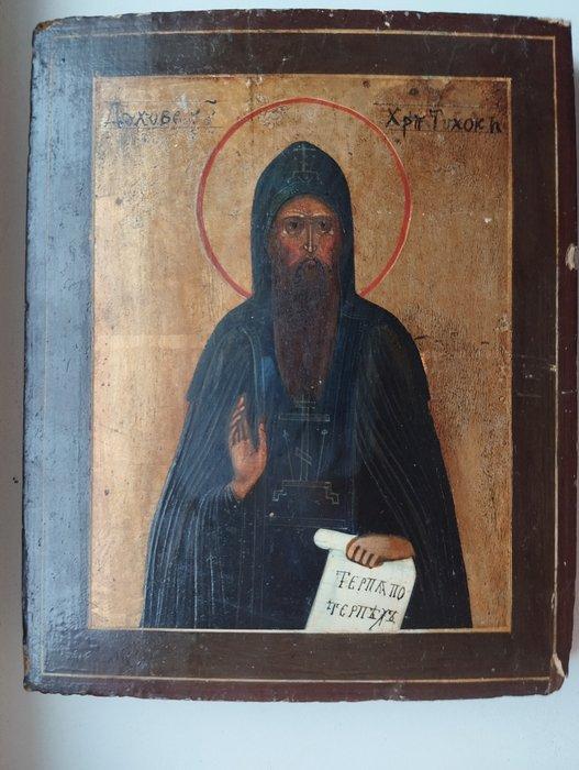 Icoon - Saint Tikhon - Hout, Antiek en Kunst, Kunst | Niet-Westerse kunst