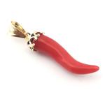 Koraal - 18 karaat - Geel goud - Hanger - met de hand