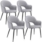 tectake Eetkamerstoel Sachel, fluweellook, gestoffeerd, 120, Huis en Inrichting, Verzenden, Nieuw