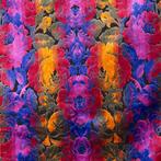 Duitse ambachtelijke fluweel – veranderende rozen - Textiel