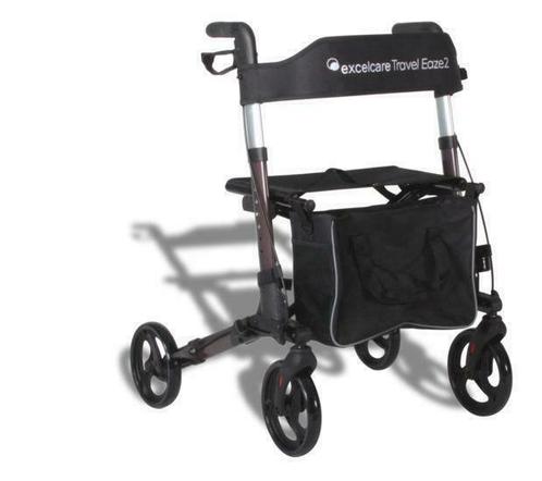 Excelcare Travel Eaze 2 Rollator Coffee Brown (Nieuw), Diversen, Rollators, Nieuw, Lichtgewicht, Opvouwbaar, Ophalen of Verzenden