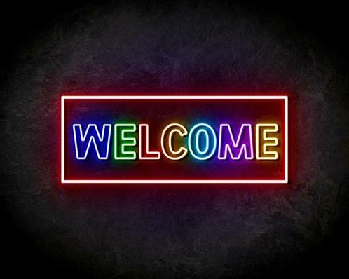WELCOME MULTICOLOR neon sign - LED neon reclame bord, Zakelijke goederen, Horeca | Overige, Verzenden