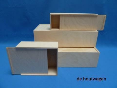 Houten Kisten met Schuifdeksel, Mooi afgewerkte houten kist., Maison & Meubles, Accessoires pour la Maison | Coffres, Envoi