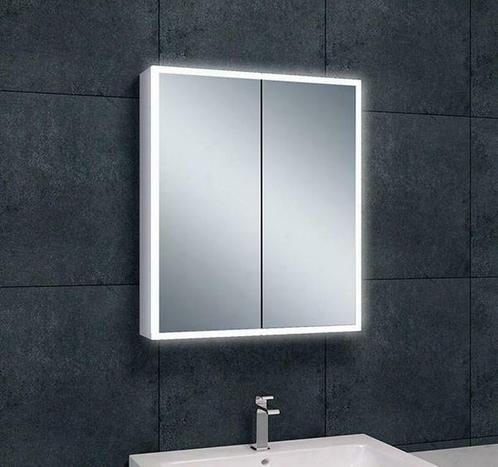 Quatro spiegelkast +verlichting 60x70x13, Huis en Inrichting, Woonaccessoires | Spiegels, Ophalen of Verzenden