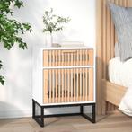 vidaXL Nachtkastje 40x30x55,5 cm bewerkt hout en ijzer wit, Huis en Inrichting, Slaapkamer | Nachtkastjes, Verzenden, Nieuw