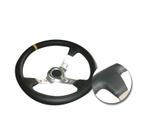 Volant Type Omp Gris Peau Synthétique Noire, Auto-onderdelen, Verzenden, Nieuw