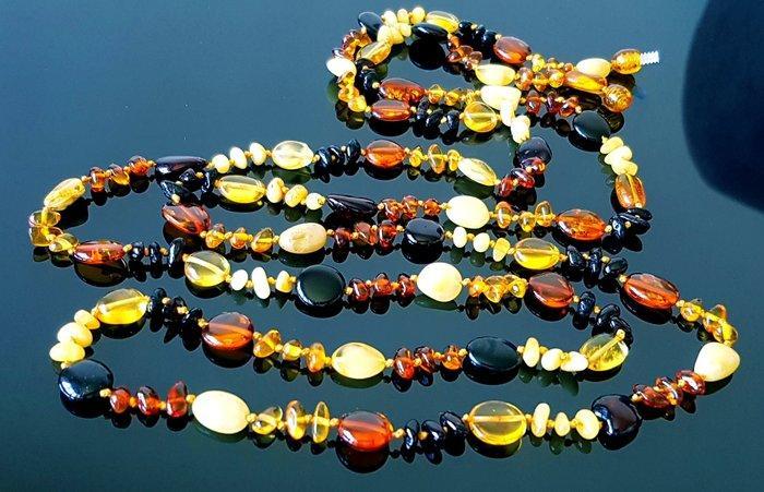 Amber Natuurlijk Baltisch Amber Ketting - lengte 120 cm- 14, Collections, Minéraux & Fossiles