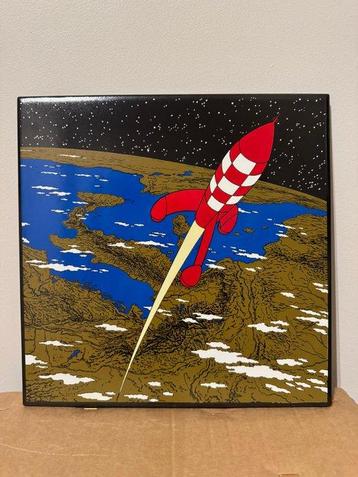 Tintin - Plaque émaillée Lune - Émaillerie belge - 1985 - beschikbaar voor biedingen