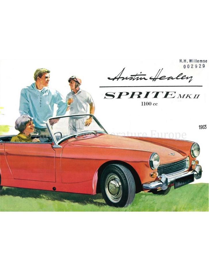 1963 AUSTIN HEALEY SPRITE MK II BROCHURE NEDERLANDS, Boeken, Auto's | Folders en Tijdschriften