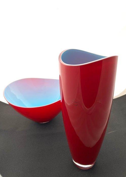 Murano.com - Carlo Nason - Vaas (2) -  SOL - Muranoglas, Antiek en Kunst, Antiek | Glaswerk en Kristal