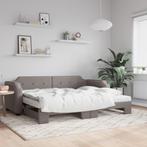 vidaXL Slaapbank met onderschuifbed en matrassen 100x200 cm, Huis en Inrichting, Verzenden, Nieuw