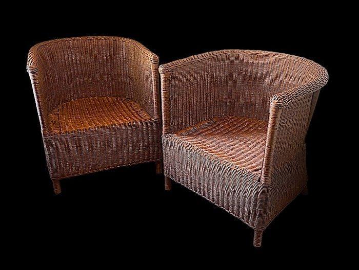 Fauteuil - Midollino - Een paar stoelen in rotan, Antiek en Kunst, Curiosa en Brocante
