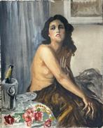 Giuseppe Palanti (1881-1946), Attr. a - Donna in interno, Antiek en Kunst