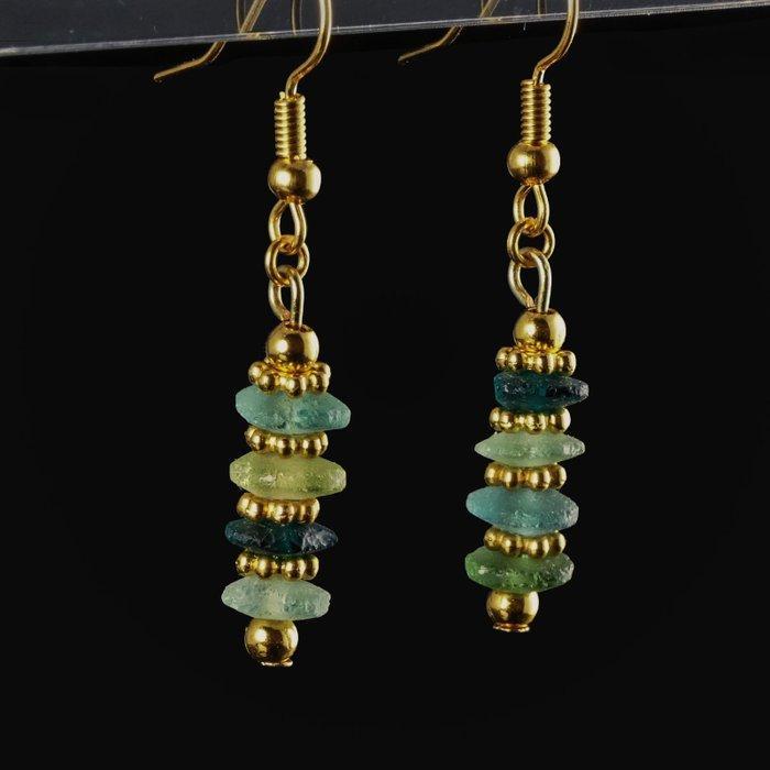Oud-Romeins Earrings, met Romeinse glazen kralen, Bijoux, Sacs & Beauté, Bijoux anciens